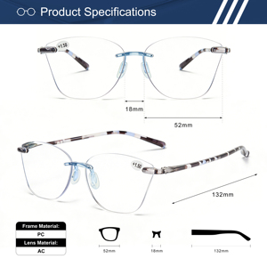 <span class=keywords><strong>Gafas</strong></span> de <span class=keywords><strong>Presbicia</strong></span> para <span class=keywords><strong>Mujer</strong></span>, Montura Vintage sin Aro, Estilo Ojo de Gato, Anti Luz Azul, <span class=keywords><strong>Gafas</strong></span> de Lectura para Damas, Diseño Personalizado - Product Image 2