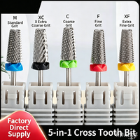 Kit de 5 embouts de ponceuse à ongles en carbure à coupe croisée pour le retrait du gel – Vente directe fabricant