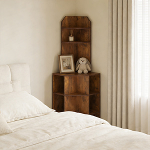 رف كتب خشبي موفر للمساحة بتصميم عصري لغرفة المعيشة والمكتب المنزلي وغرفة النوم - Product Image 4