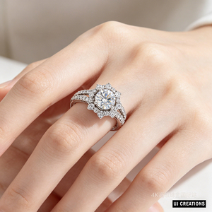 Custom S925/10K/14K/18K Solid <b>Gold</b> 2.00 Karat Round Lab Grown Brilliant Cut Diamond Wedding <b>Ring</b> VVS-VS Quality - Product Image 4