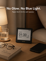 Kylendar Mini Calendrier de bureau intelligent E-Ink 4,2 pouces avec écran papier souple pour table de chevet, affichage de la météo, de l'heure et des notes, affichage quotidien sans éclat pour chevet