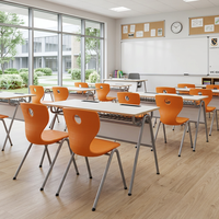 Bureau et chaise d'école en bois, fournisseurs de mobilier scolaire, bureau avec panneau de modestie avant