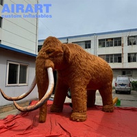 Modèle de mammouth gonflable en peluche de 3.4m de haut, mascottes gonflables de ballon d'éléphant de mammouth
