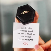 Anillo Apilable de Plata de Ley 925 con Doble Corazón y Símbolo de Amor Entrelazado, Regalos para el Día de San Valentín con Certificación CE