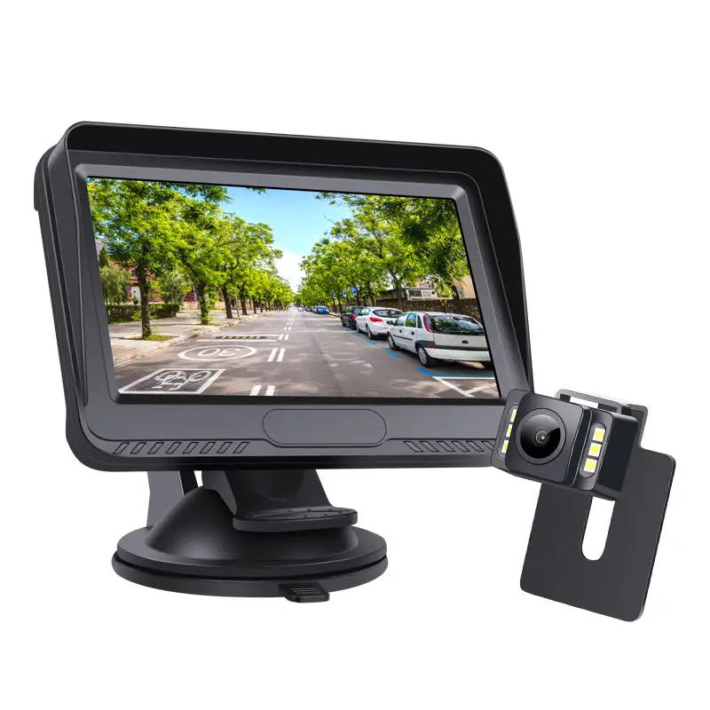 Venda quente 4.3 Polegada Wired Car Lcd Monitor Car Camera Kit IR Night Vision Estacionamento Camera À Prova D' Água Câmera de Visão Traseira Do Carro