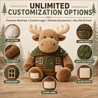 Porte-clés en peluche personnalisé OEM ODM, mascotte renne de cabane en guimauve, jouet promotionnel CPC de Noël, cadeau de saison des fêtes