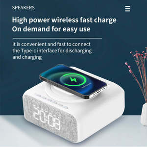 Digital Alarm <b>Clock</b> Blue Tooth Speaker With Wireless Charger FM <b>Clock</b> Radio Adjustable Portable SAD Therapy Lamp Speaker - Product Image 5