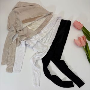 Sharut, Sous-Hijabs Antidérapants en Velours pour Femmes Musulmanes, Cache-Nucs en Jersey de <span class=keywords><strong>Coton</strong></span> Extensible avec Attache Arrière, Bonnets Intérieurs Premium Doublés en Satin et Soie - Product Image 5