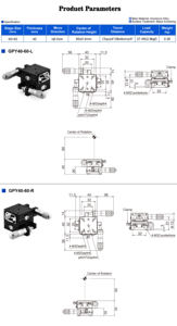 Diacion GPY40-60 XY-axe haute charge guide à rouleaux croisés têtes de micromètre Instruments d'optique pour l'alimentation optique aligner le rouleau croisé - Product Image 3