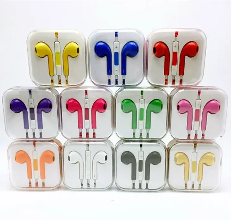 Auriculares con cable y caja de plástico, estéreo, control de volumen, micrófono manos libres, enchufe tipo c de 3,5mm para teléfono móvil