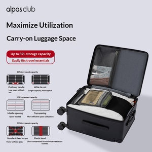 Valise à roulettes grande capacité Alpas Club 22 pouces avec serrure à code TSA, poignée télescopique, pour voyage d'affaires, homme, durable - Product Image 1