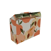 Boîte d'emballage pour fruits et sushis écologique avec poignée, gaufrage, pelliculage brillant, protection UV, papier kraft ondulé personnalisé