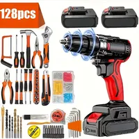 Perceuse électrique à batterie lithium-ion pour projets domestiques et de bricolage - Kit de perceuse sans fil 25+1 vitesses avec réglage de la vitesse