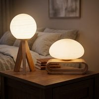 Lampu Meja Kayu Solid Rotomolded Gaya Amerika Sederhana Lampu Tidur dengan Dimmer Terjangkau Mewah untuk Kamar Tidur
