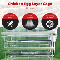 Cage à poules pondeuses de type H, 3 niveaux, 4 portes, pour l'élevage avicole – Équipement de pointe en promotion