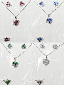 Thời Trang Trái Tim Màu Đỏ Zircon Đồ Trang Sức Mỹ Bộ Cô Dâu Cho Phụ Nữ 18K Mạ Vàng Trang Sức Set Vòng Cổ Và Bông Tai Bộ Bán Buôn - Product Image 4