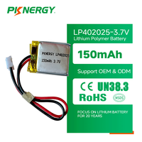 Baterai Lithium Polymer Rechargeable LP402025 3.7V 140mAh dengan Proteksi Sel untuk Smartwatch Wrist Band