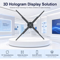 Ventilateur holographique 3D de 65 cm, visible en plein soleil, 5000 nits, projecteur médical, application WiFi, audio Bluetooth, Cloud, intérieur/extérieur