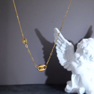 Collar de Cadena de Nariz de Cerdo de Acero Inoxidable 316 Resistente al Agua y al Deslustre, Chapado en Oro de 14k y 18k, Joyería de Moda para Mujer - Product Image 1