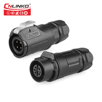 Connecteur d'alimentation circulaire femelle étanche IP68 M12 LP 4 broches, contacts en alliage de cuivre, 250V, plage de température -40-80°C