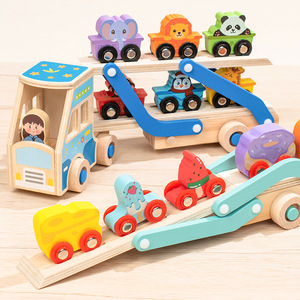 Construction <span class=keywords><strong>en</strong></span> <span class=keywords><strong>bois</strong></span> maison de jeu blocs de construction nouvelle carte de Train de nourriture animale <span class=keywords><strong>jouet</strong></span> assorti pour les jeunes enfants - Product Image 2