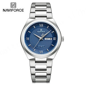 NAVIFORCE 8030 Montre de luxe pour homme, 3 ATM résistant à l'eau, en acier inoxydable, à quartz, possibilité d'ajouter son propre logo, élégante pour le travail et les loisirs - Product Image 1