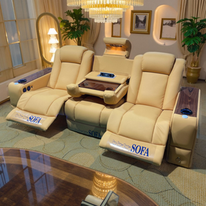 Divano Reclinabile Elettrico a 3 Posti di Alta Qualità in Pelle, Stile Cinema Domestico, per <span class=keywords><strong>Home</strong></span> Theater - Product Image 6
