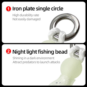 WEIHE-Appâts de pêche en eau salée, 2 crochets, plumes lumineuses - Product Image 5