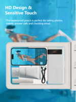 Pochette étanche extra large pour téléphone avec cordon détachable, étui étanche IPX8 pour téléphone portable, sac étanche transparent en PVC, écran tactile pour la natation