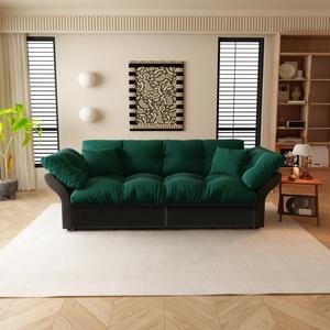 Convertible <strong>Sleeper</strong> <strong>Sofa</strong> <strong>Bed</strong> 3-in-1 Pull Out <strong>Sofa</strong> Multi-Functional Velvet Modern Cloud Soft Loveseat <strong>Sofa</strong> <strong>Bed</strong> Green - Product Image 4