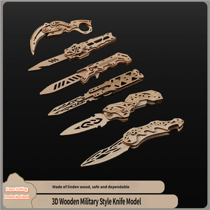 Juguete de madera para ensamblar, cuchillo mariposa DIY, Balisong de entrenamiento con garra recta plegable, juguete para niños unisex, modelo CSGO - Product Image 2