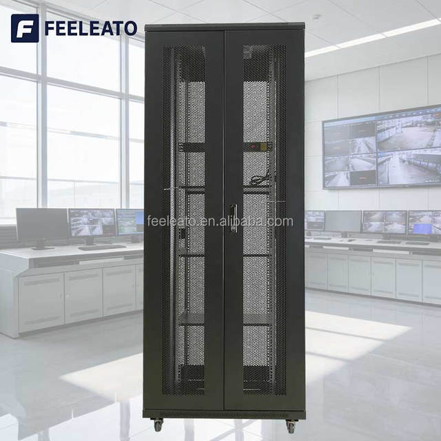 19 Inch Data Center Server Rack 47U SPCC Steel 600x1000MM Floor Standing Server Cabinet with Tempered Glass Door-in Stock