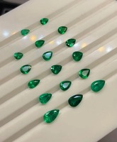 17 Piezas de Esmeraldas Naturales de Primera Calidad, Origen Colombia, Corte Facetado Azul en Forma de Pera, Piedras Preciosas de Alta Calidad para Joyería