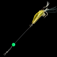 Leurre artificiel lumineux souple en plastique souple pour la pêche aux crevettes en silicone avec hameçons Wobbler Swivel Sabiki Rig