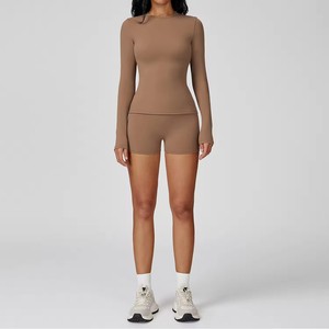 Conjunto Deportivo de 2 Piezas para Mujer, Personalizado con Estampado Frontal, Ecológico, Sólido, para Fitness, Running, Yoga, Transpirable, Cintura Elástica - Product Image 5