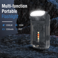 BORUiT V15 Lampe torche LED à clip pour porte-clés, lumière de travail chaude, rechargeable par Type-C, avec aimant, lanterne de poche pour le camping