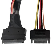 SFF-8654 SAS kustom pabrik 8i sampai 2 * SFF-8639 UK 2 + 15 Pin NVME SSD kabel adaptor kabel Data Disk daya
