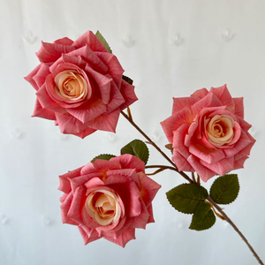 ดอกกุหลาบหัวเดียว 20 สี ช่อดอกไม้ประดิษฐ์สำหรับงานแต่งงาน - Product Image 1