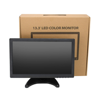 Monitor de computadora Monitor LCD de 13,3 pulgadas con entrada Hdmi Vga Av Bnc Monitor de pantalla ancha para Cctv o Pc
