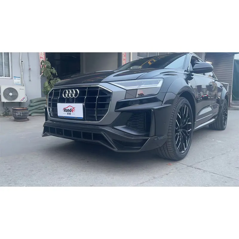 Runde Dry Carbon Fiber Auto Parts para 19-24 Audi Q8 Upgrade PD Body Kit Front Lip Wheel Ceja Difusor trasero Spoiler Top Wing