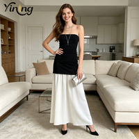 Fabricant OEM ODM de vêtements pour femmes – Nouvelle collection été 2026 : Robe bustier sexy plissée avec coutures décoratives et épaules dénudées