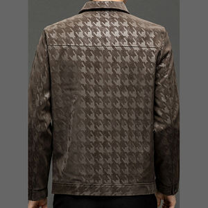 Abrigo de cuero para hombre, primavera y otoño 2025, nuevo, de alta calidad, con solapa, estilo informal, a cuadros, para hombre de mediana edad, chaqueta de trabajo, top de moda - Product Image 6