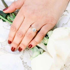 Anelli OAHLAN in Argento Sterling 925 da Donna Solitario con Zirconia Cubica CZ a Taglio Rotondo Anelli di Promessa Fedi Nuziali di Fidanzamento Taglia 3-11 - Product Image 5