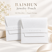 Pochette à bijoux en microfibre blanche personnalisée avec logo OEM ODM, fabrication directe d'usine, logo en relief pour l'emballage des bagues