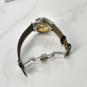 Luxury Men's Stainless Steel <b>Automatic</b> Mechanical Watch With Tourbillon Moon Phase Week Calendar Leather Strap 42mm Round Dial - Product Image 2