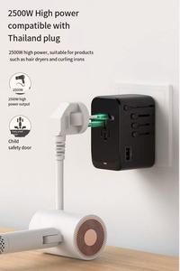 GAN adaptateur de voyage universel gan chargeur ordinateur portable accessoires rétractables plaques d'or électrique portable ev 124v sam sung chargeur - Product Image 4