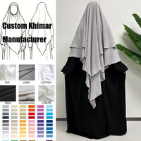 Khimar en crêpe à 2 couches avec cordon de niqab, modeste, en stock, pour l'Aïd et le Ramadan, pour femmes musulmanes, vente en gros, Khimar de prière islamique