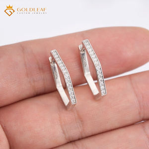 Goldleaf Fashion Moissanite Rose Gold Luxury Earrings 925 Sterling <b>Silver</b> <b>Studs</b> Daily Wear Gift for Women - Product Image 2