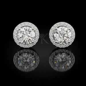 Diamantes cultivados en laboratorio de corte redondo romboide contemporáneo de 0.50-5.00 ct con cierres de rosca seguros en oro macizo, regalo de aniversario - Product Image 2