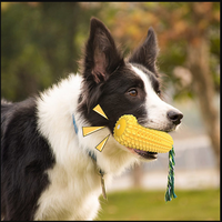 Jouets à mâcher pour chiens SRD-250 en caoutchouc, avec et sans couineur, interactifs, pour le nettoyage des dents, en forme de maïs, pour soulager l'ennui des chiots